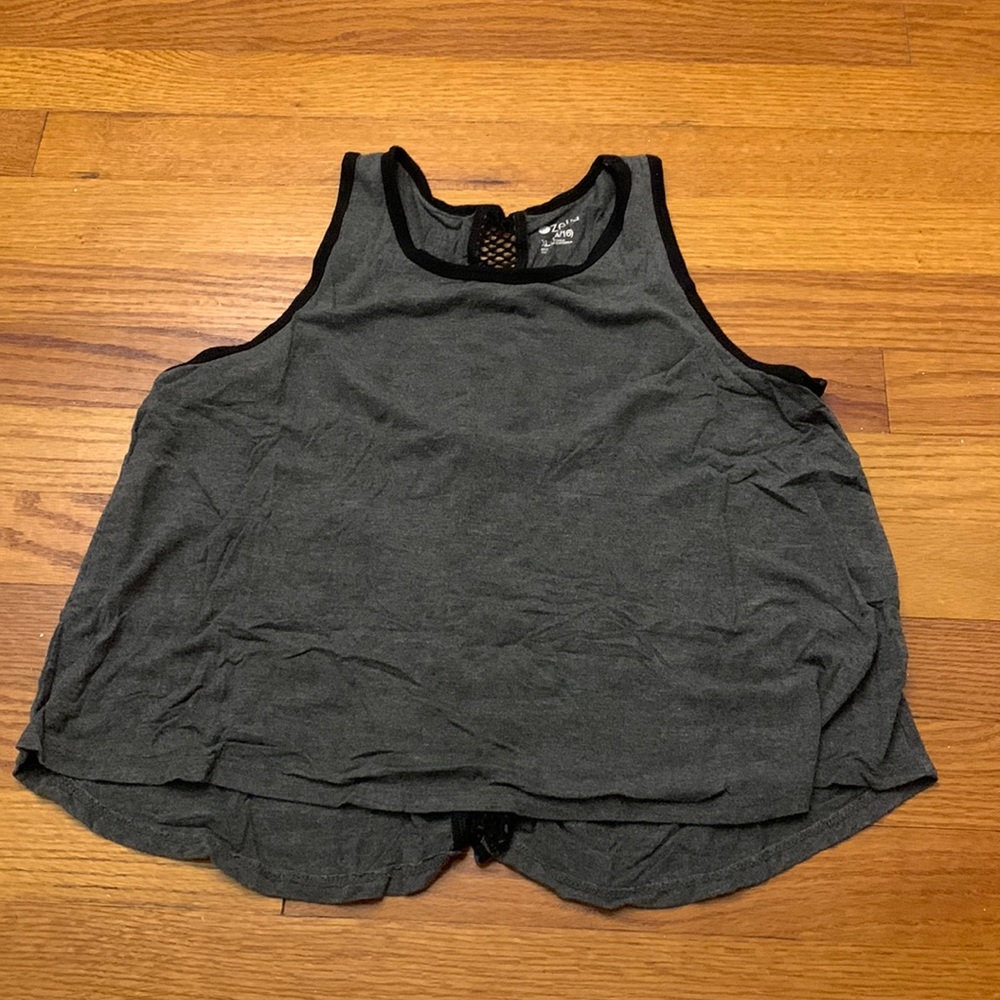 Zella grey tank top with design on the back